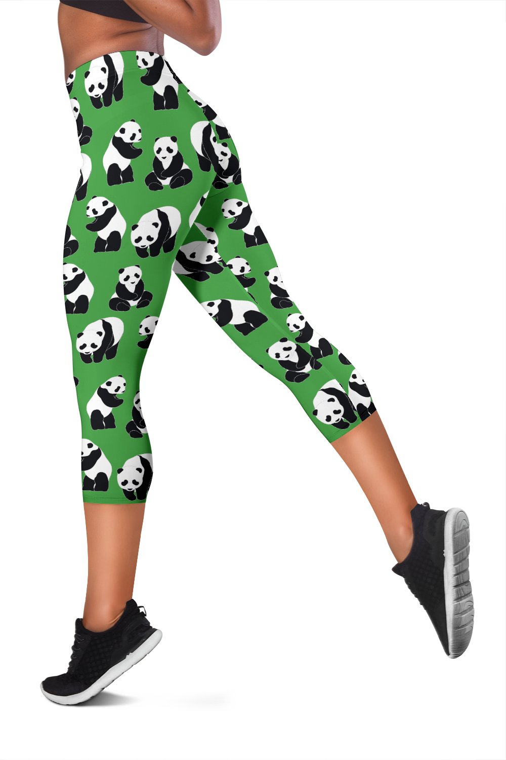 Panda Bear Pattern Themed Print Women Capris