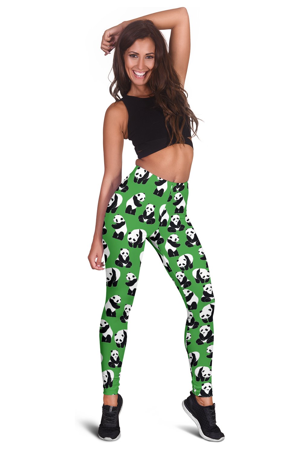 Panda Bear Pattern Themed Print Women Leggings