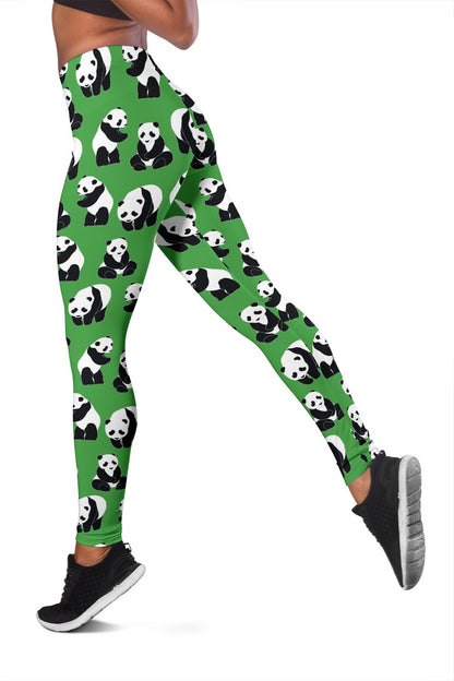 Panda Bear Pattern Themed Print Women Leggings