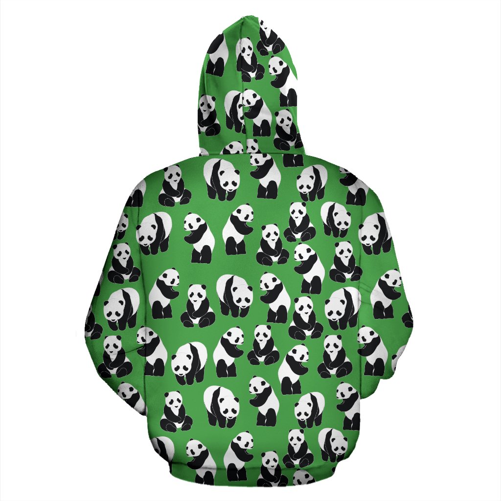 Panda Bear Pattern Themed Print Zip Up Hoodie