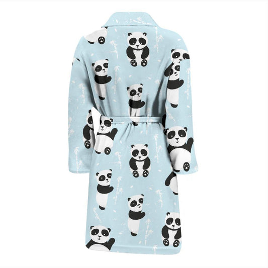 Panda Pattern Print Design A01 Men Bathrobe-JORJUNE.COM