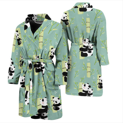 Panda Pattern Print Design A03 Men Bathrobe-JORJUNE.COM