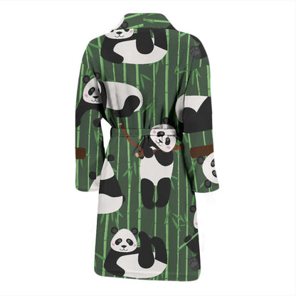 Panda Pattern Print Design A04 Men Bathrobe-JORJUNE.COM