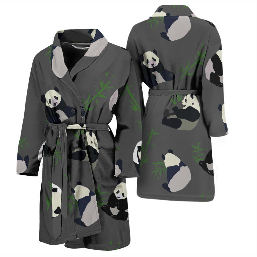 Panda Pattern Print Design A06 Men Bathrobe-JORJUNE.COM