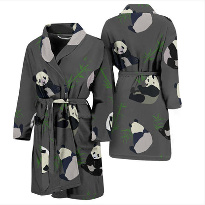 Panda Pattern Print Design A06 Men Bathrobe-JORJUNE.COM