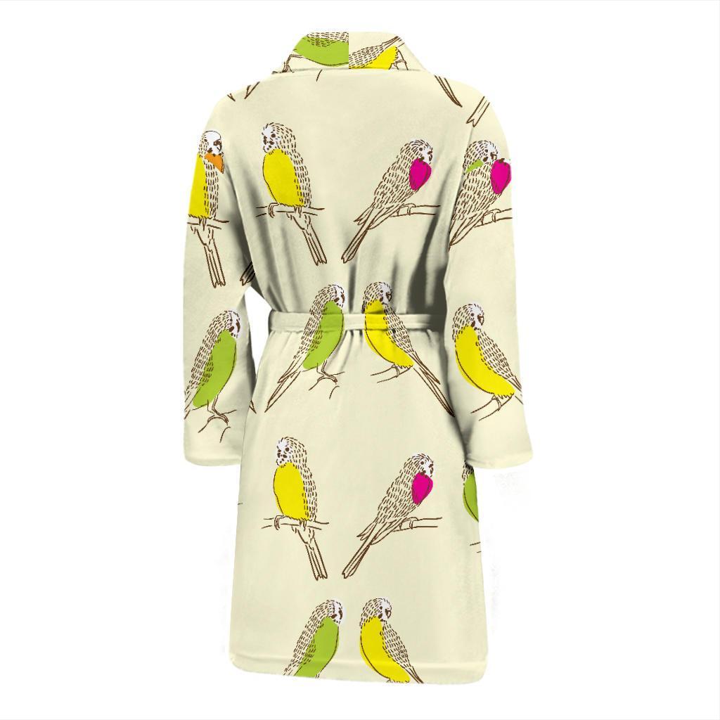 Parakeet Pattern Print Design A01 Men Bathrobe-JORJUNE.COM