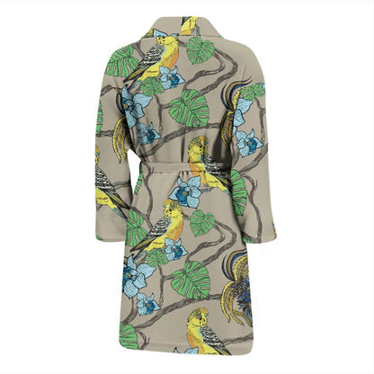 Parakeet Pattern Print Design A02 Men Bathrobe-JORJUNE.COM