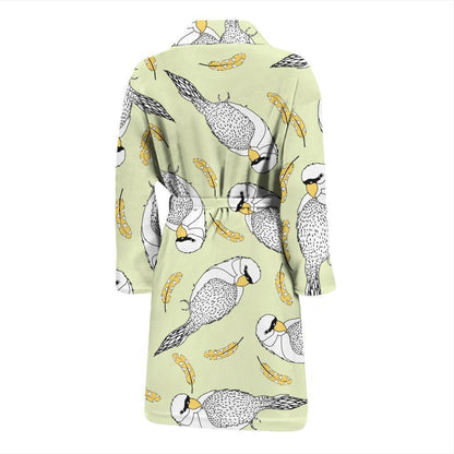Parakeet Pattern Print Design A03 Men Bathrobe-JORJUNE.COM