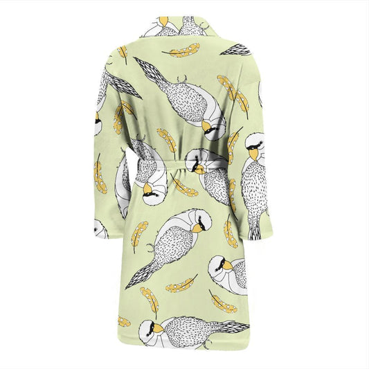 Parakeet Pattern Print Design A03 Men Bathrobe-JORJUNE.COM