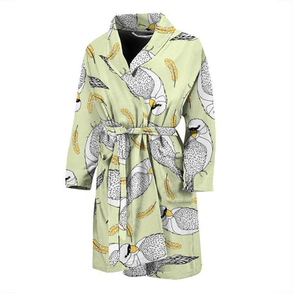 Parakeet Pattern Print Design A03 Men Bathrobe-JORJUNE.COM