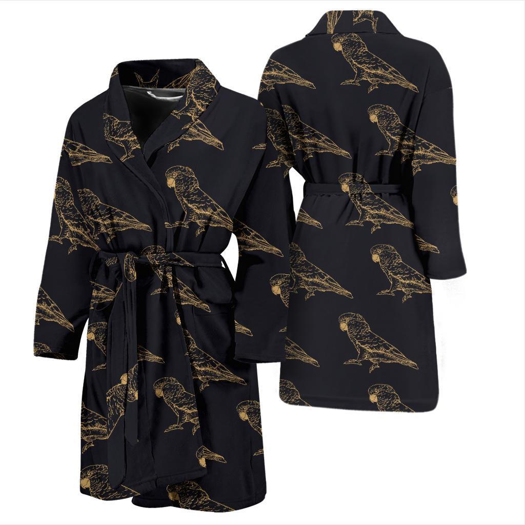 Parakeet Pattern Print Design A04 Men Bathrobe-JORJUNE.COM