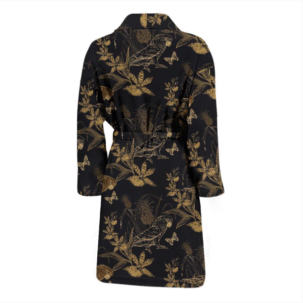 Parakeet Pattern Print Design A05 Men Bathrobe-JORJUNE.COM