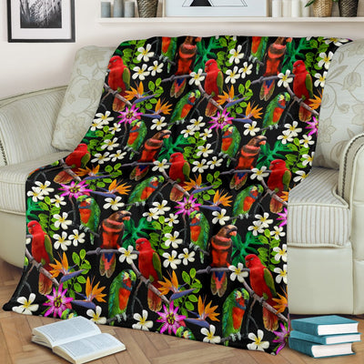 Parrot Design Print Fleece Blanket