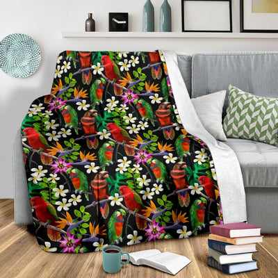 Parrot Design Print Fleece Blanket