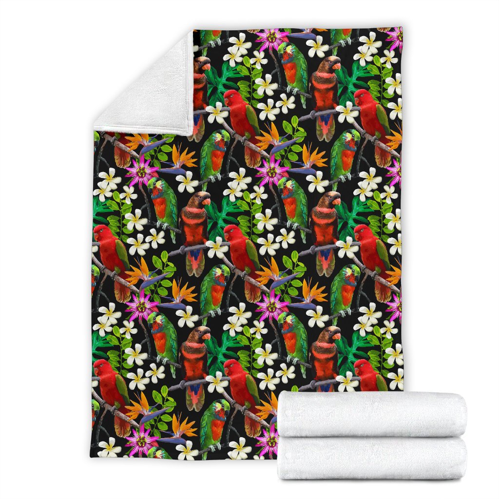 Parrot Design Print Fleece Blanket
