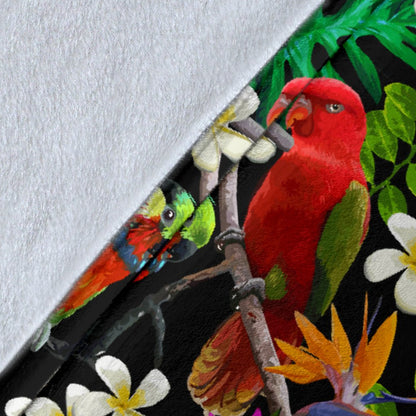 Parrot Design Print Fleece Blanket