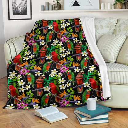 Parrot Design Print Fleece Blanket