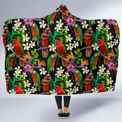 Parrot Design Print Hooded Blanket-JTAMIGO.COM