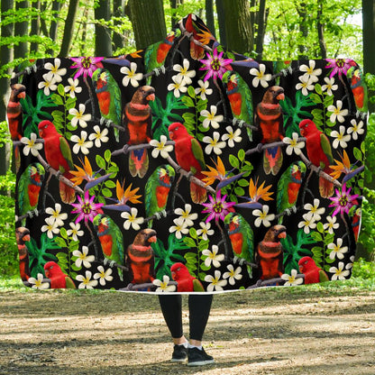 Parrot Design Print Hooded Blanket-JTAMIGO.COM
