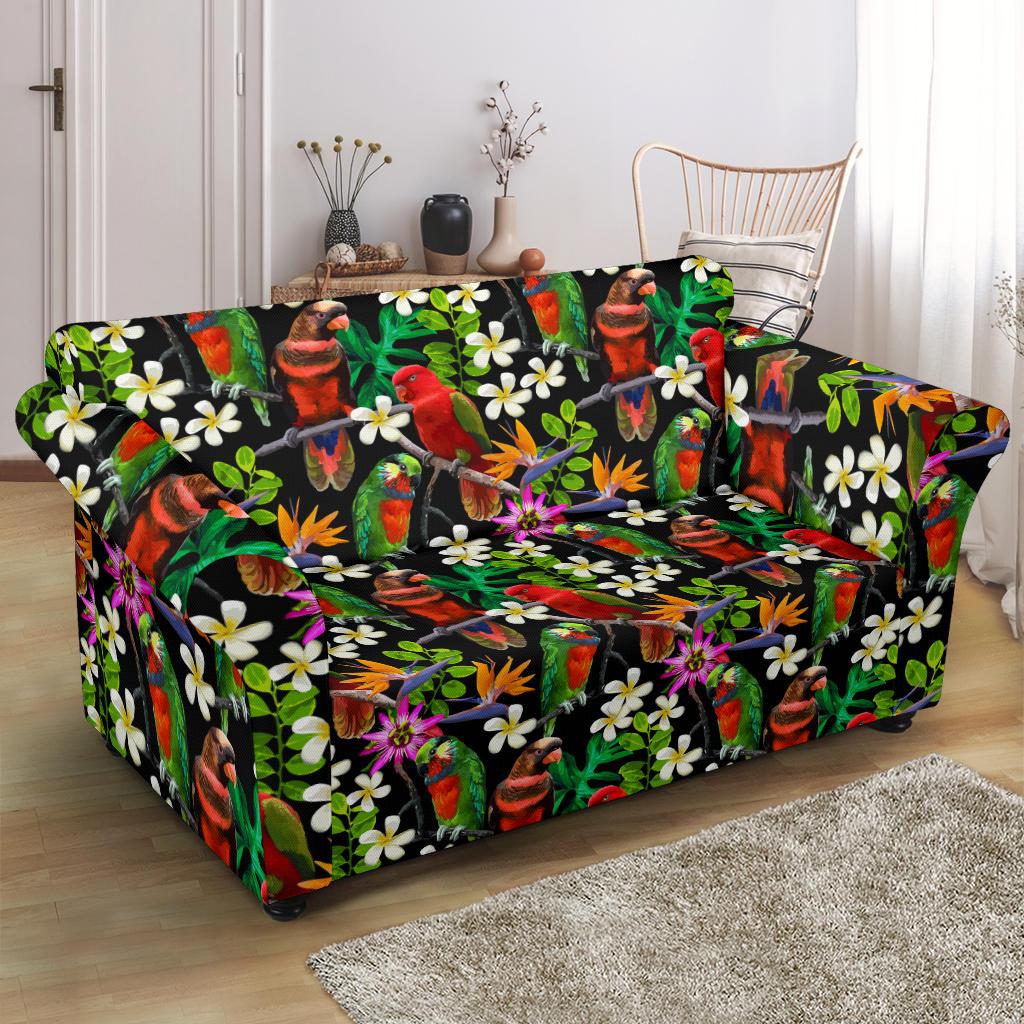Parrot Design Print Loveseat Slipcover-JTAMIGO.COM