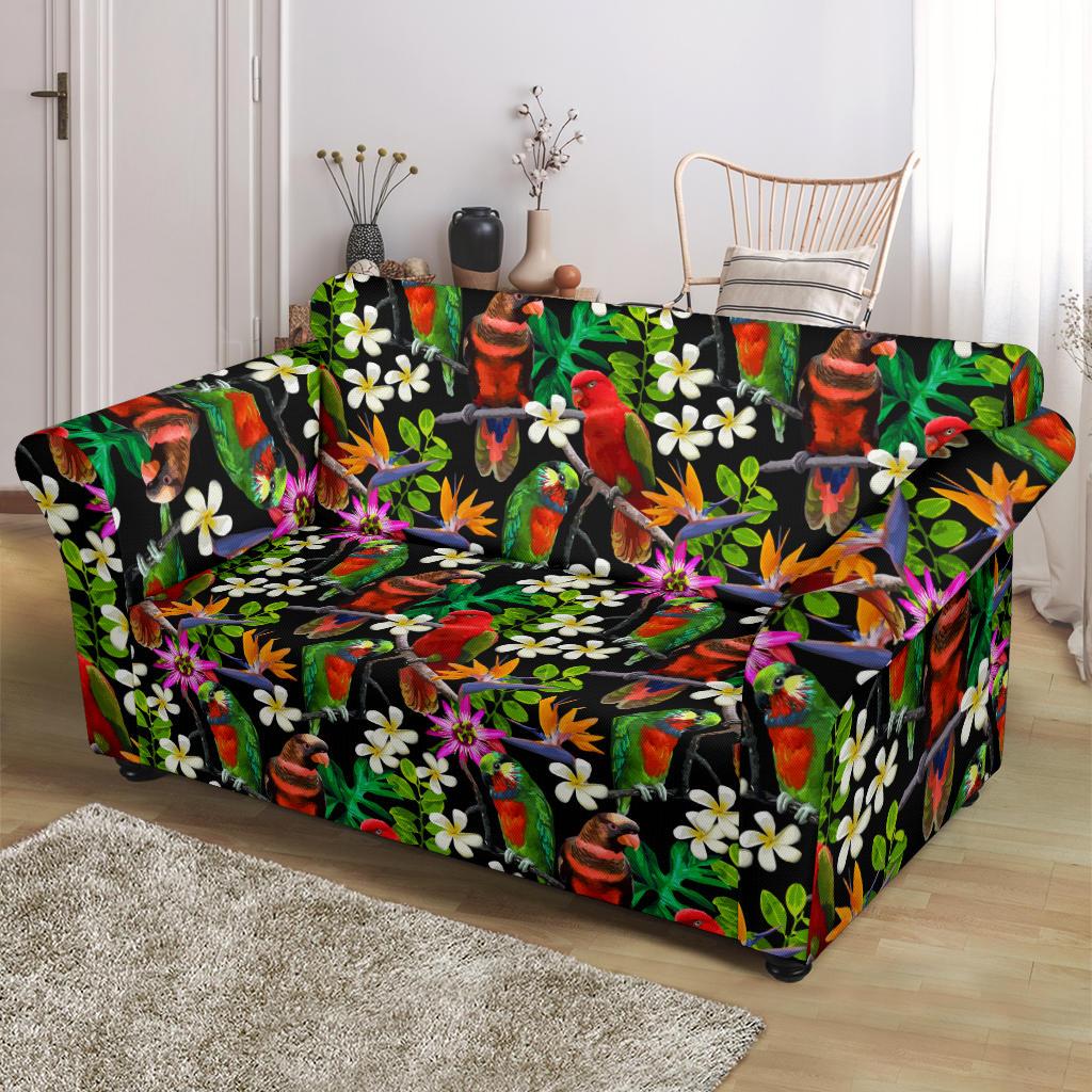 Parrot Design Print Loveseat Slipcover-JTAMIGO.COM