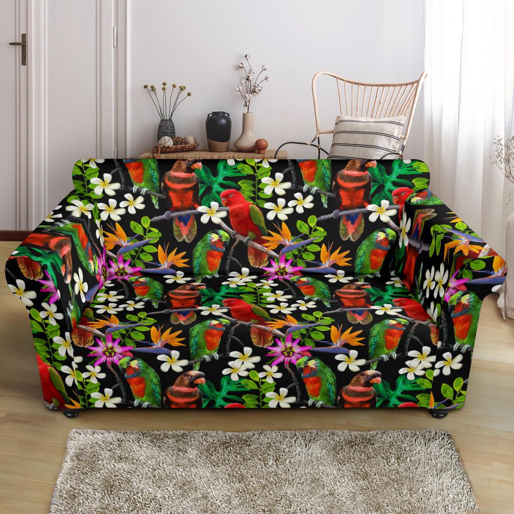 Parrot Design Print Loveseat Slipcover-JTAMIGO.COM