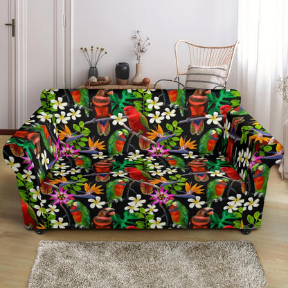 Parrot Design Print Loveseat Slipcover-JTAMIGO.COM