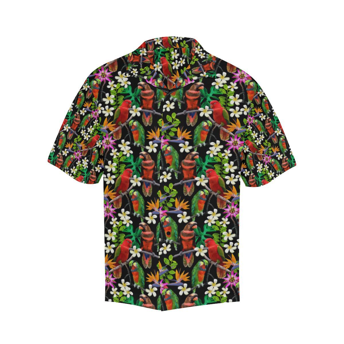 Parrot Design Print Men Aloha Hawaiian Shirt
