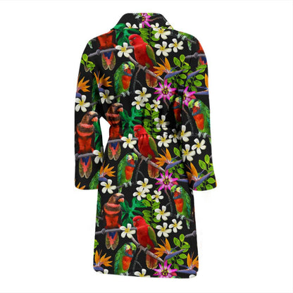 Parrot Design Print Men Bath Robe-JTAMIGO.COM