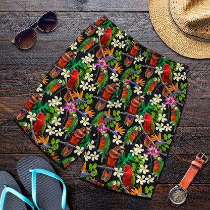 Parrot Design Print Mens Shorts-JTAMIGO.COM