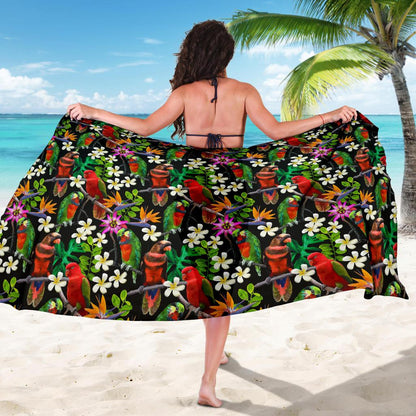 Parrot Design Print Sarong Pareo Wrap