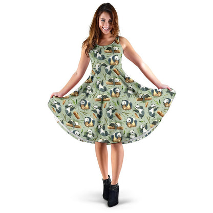 Parrot Design Print Sleeveless Dress