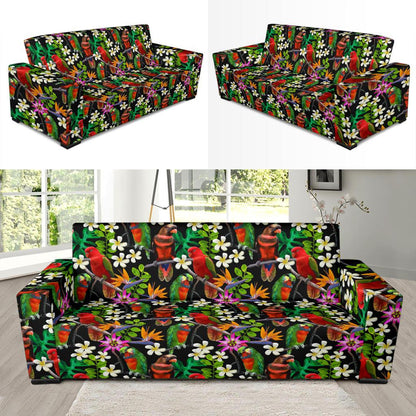 Parrot Design Print Sofa Slipcover-JTAMIGO.COM