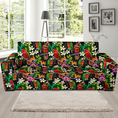 Parrot Design Print Sofa Slipcover-JTAMIGO.COM
