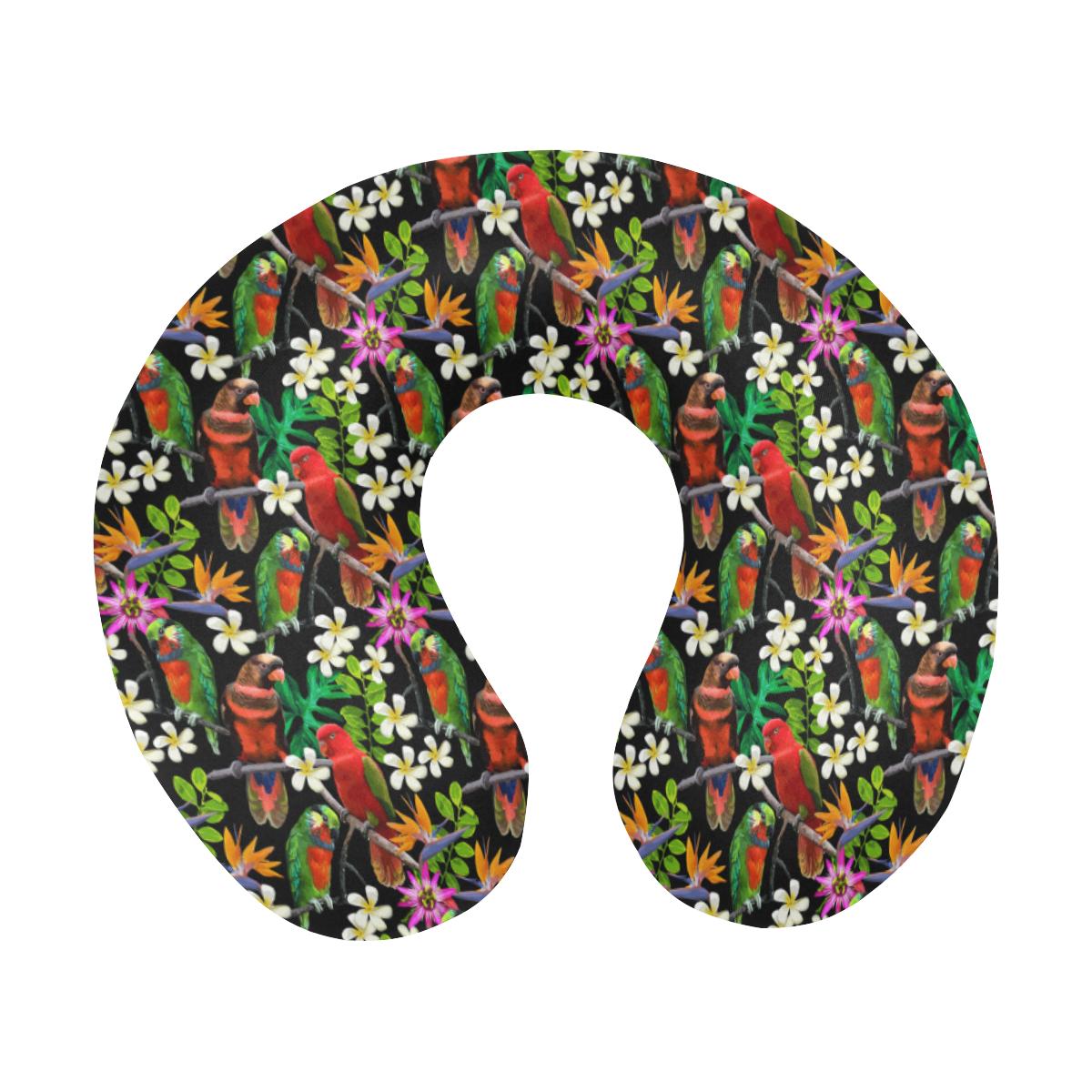 Parrot Design Print U-Shaped Travel Neck Pillow-JTAMIGO.COM