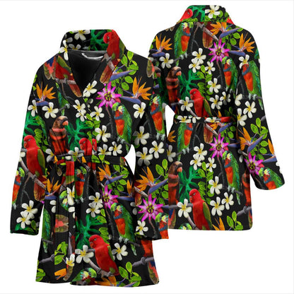 Parrot Design Print Women Bath Robe-JTAMIGO.COM