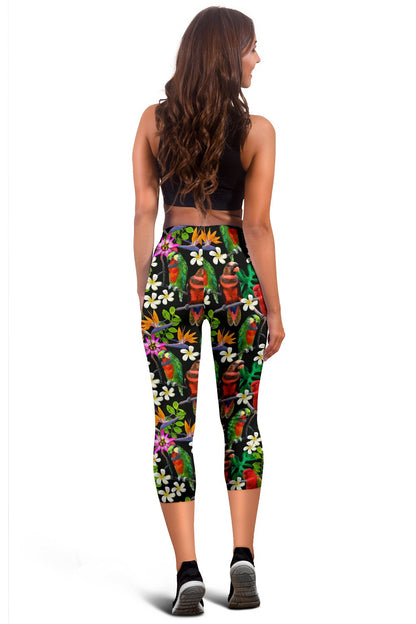 Parrot Design Print Women Capris