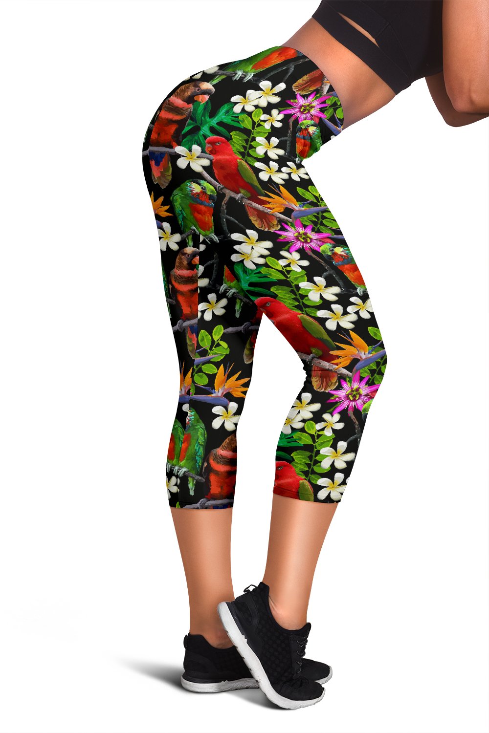 Parrot Design Print Women Capris