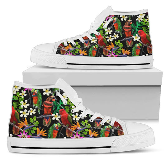 Parrot Design Print Women High Top Shoes