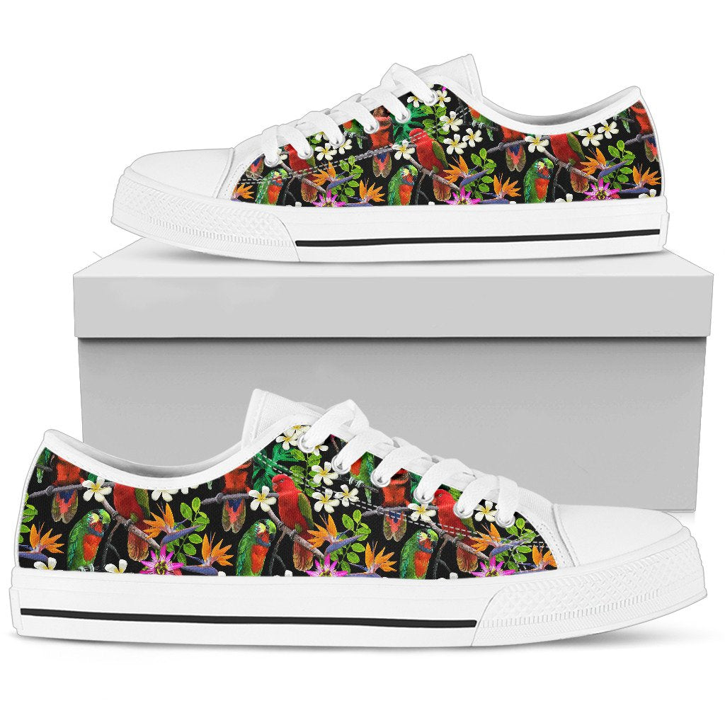 Parrot Design Print Women Low Top Shoes-JTAMIGO.COM