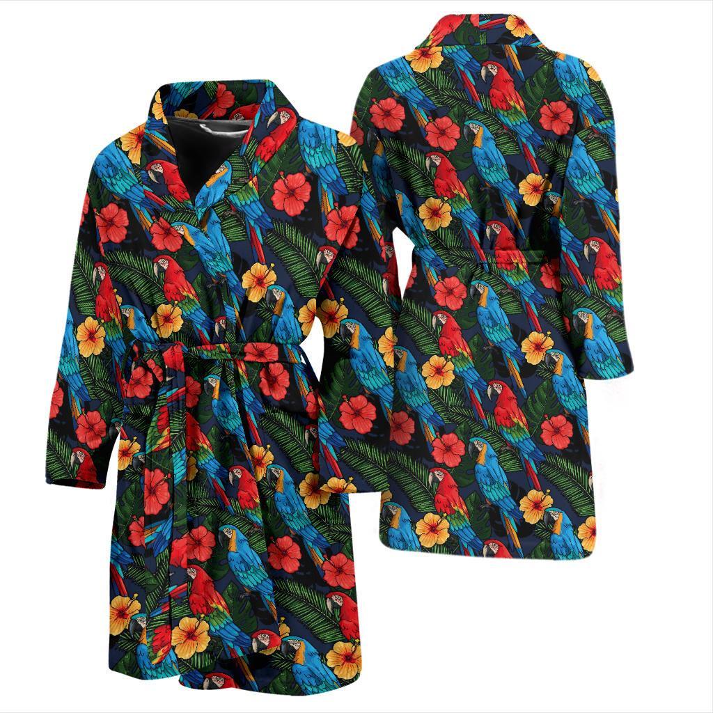 Parrot Pattern Print Design A01 Men Bathrobe-JORJUNE.COM