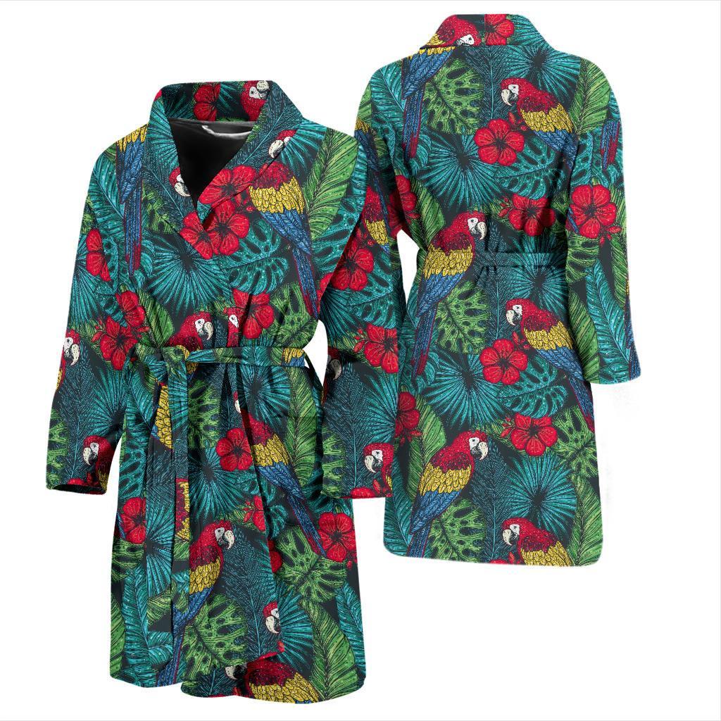 Parrot Pattern Print Design A05 Men Bathrobe-JORJUNE.COM