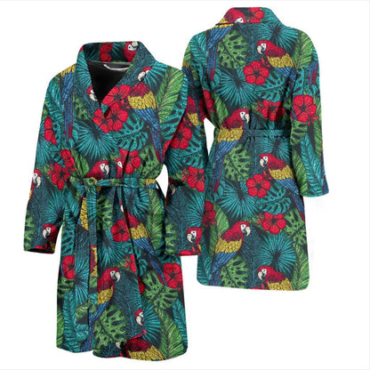 Parrot Pattern Print Design A05 Men Bathrobe-JORJUNE.COM