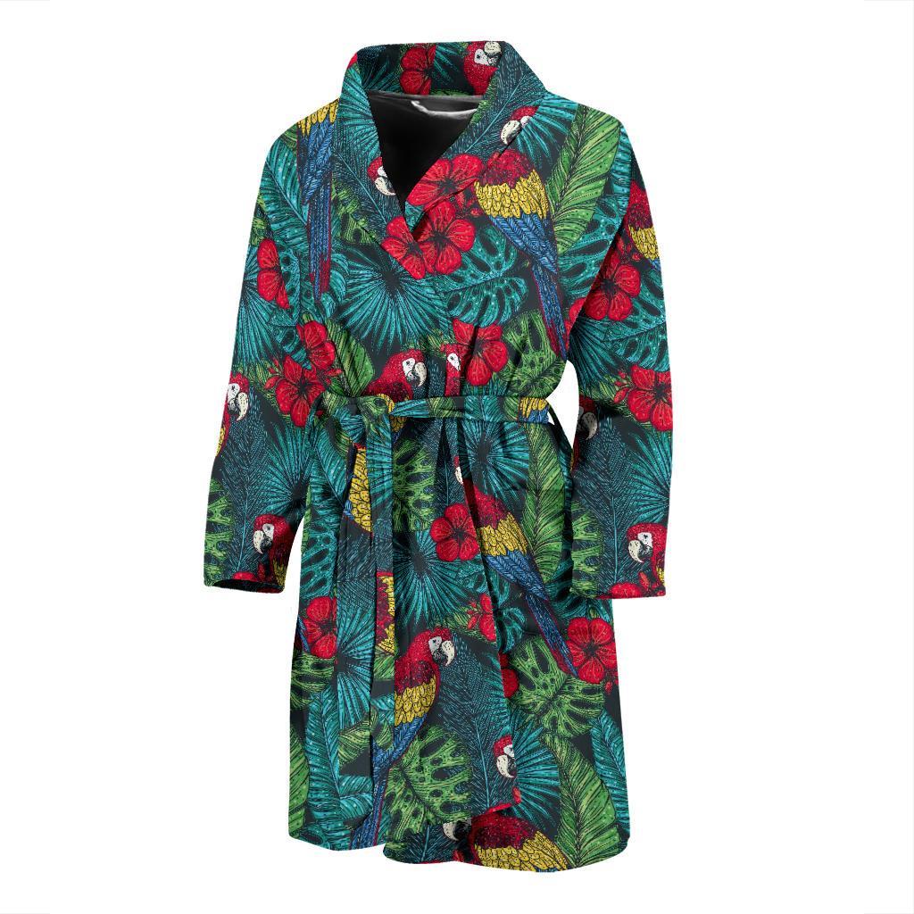 Parrot Pattern Print Design A05 Men Bathrobe-JORJUNE.COM