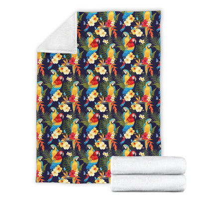 Parrot Themed Design Fleece Blanket