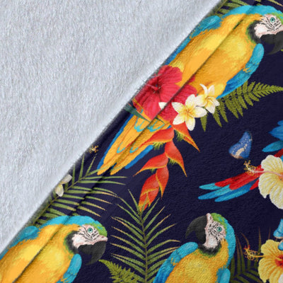 Parrot Themed Design Fleece Blanket