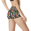 Parrot Themed Design High Waisted Spandex Shorts-JTAMIGO.COM