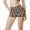 Parrot Themed Design High Waisted Spandex Shorts-JTAMIGO.COM