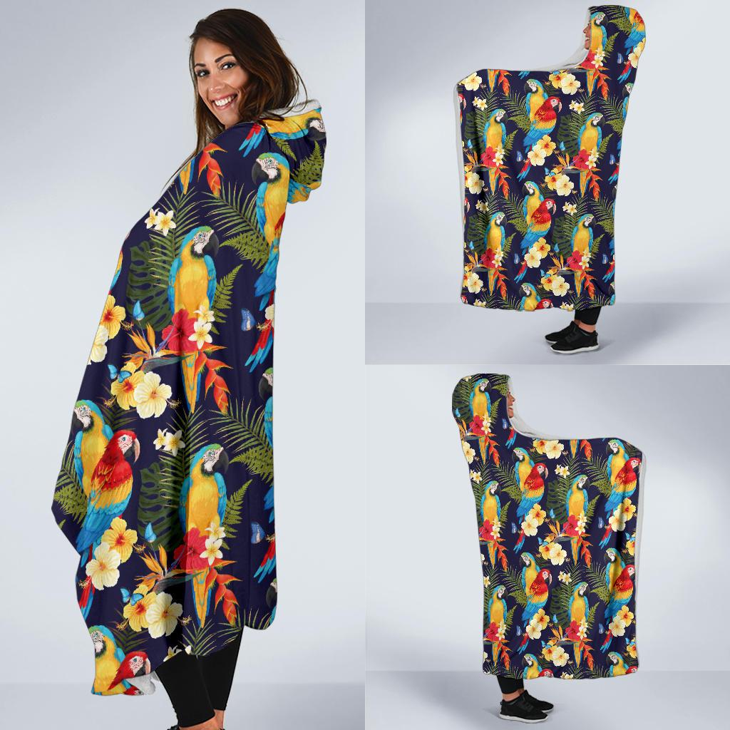 Parrot Themed Design Hooded Blanket-JTAMIGO.COM