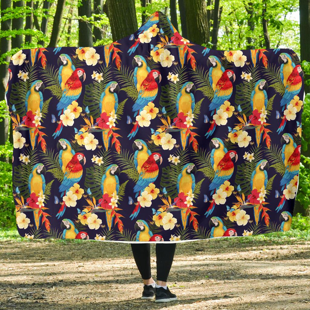 Parrot Themed Design Hooded Blanket-JTAMIGO.COM